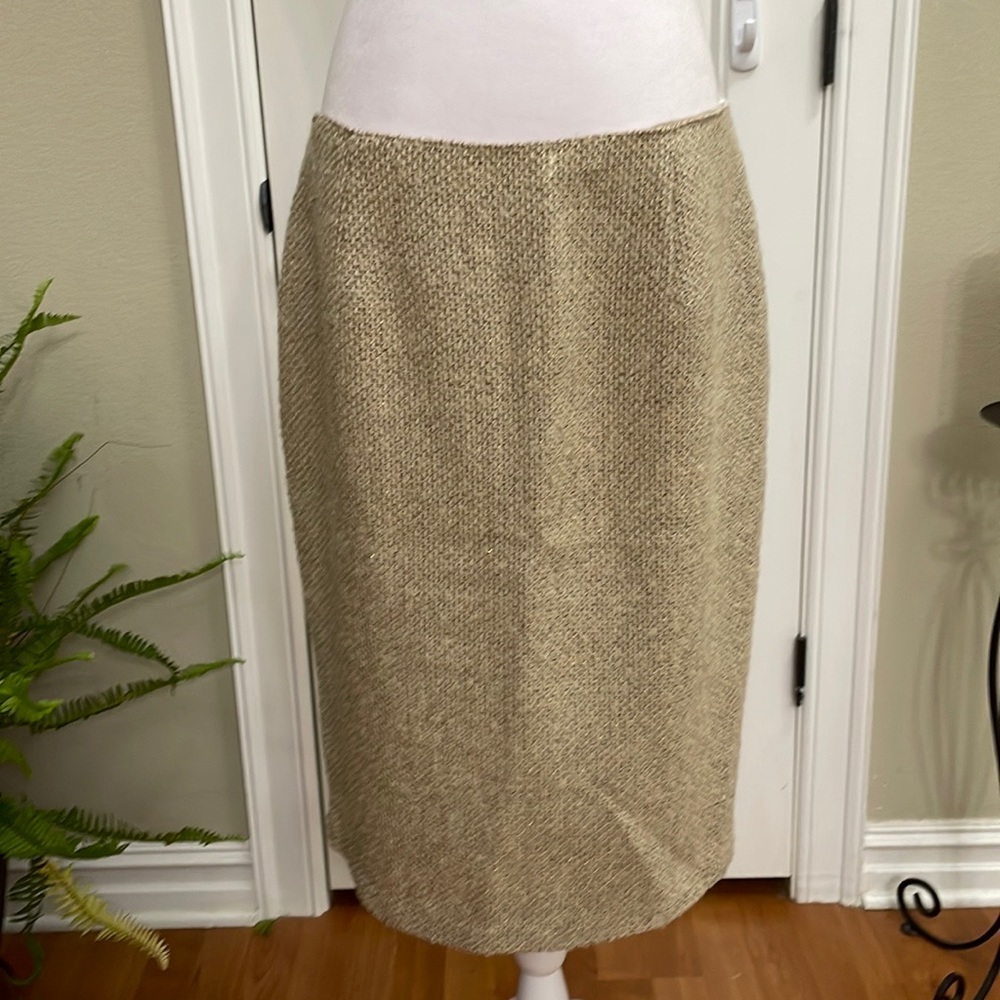 New York & Company Beige Tweed Pencil Skirt